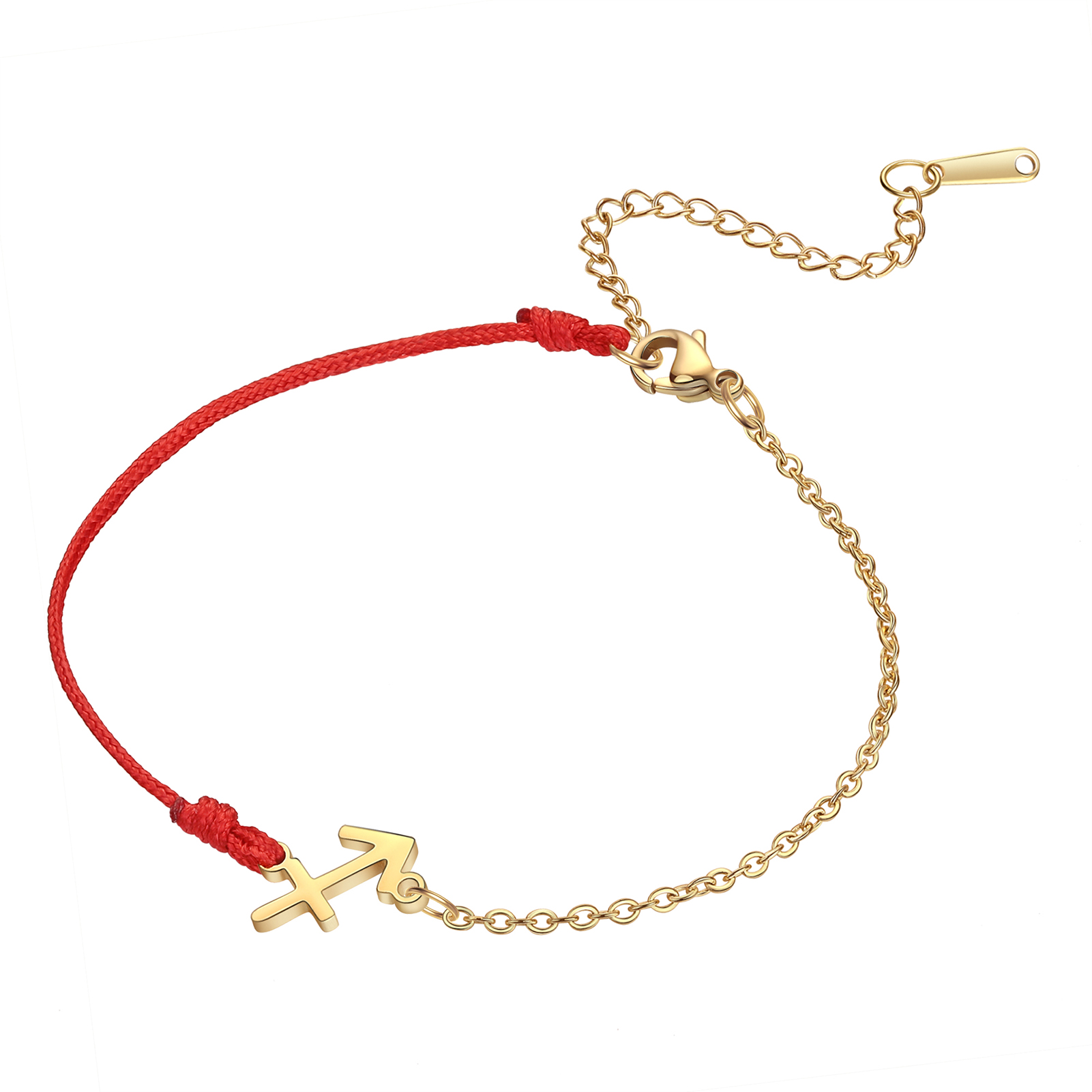 Zodiac Armband Rvs Hanger Armband Rope Chain Verstelbare Armband Voor Vrouwen Sieraden Bruidsmeisje: Black Zinc Plated