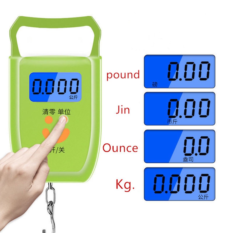 50 kg/10g Mini LCD Draagbare Digitale Elektronische Weegschaal voor Vissen Bagage Hooking Opknoping Balance Voedsel Schaal Keuken accessoires