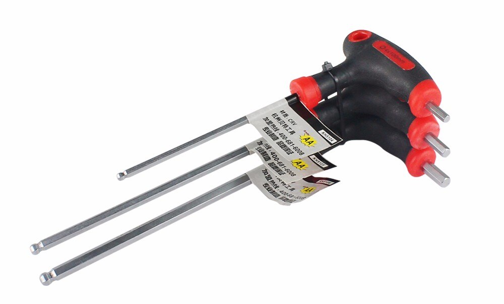 3 Stks/set T/L Handvat Fiets Inbussleutel Moersleutel Inbussleutel Met Bal End (4-5-6mm)L-Set W/Bal Fiets Reparatie Gereedschap Sets