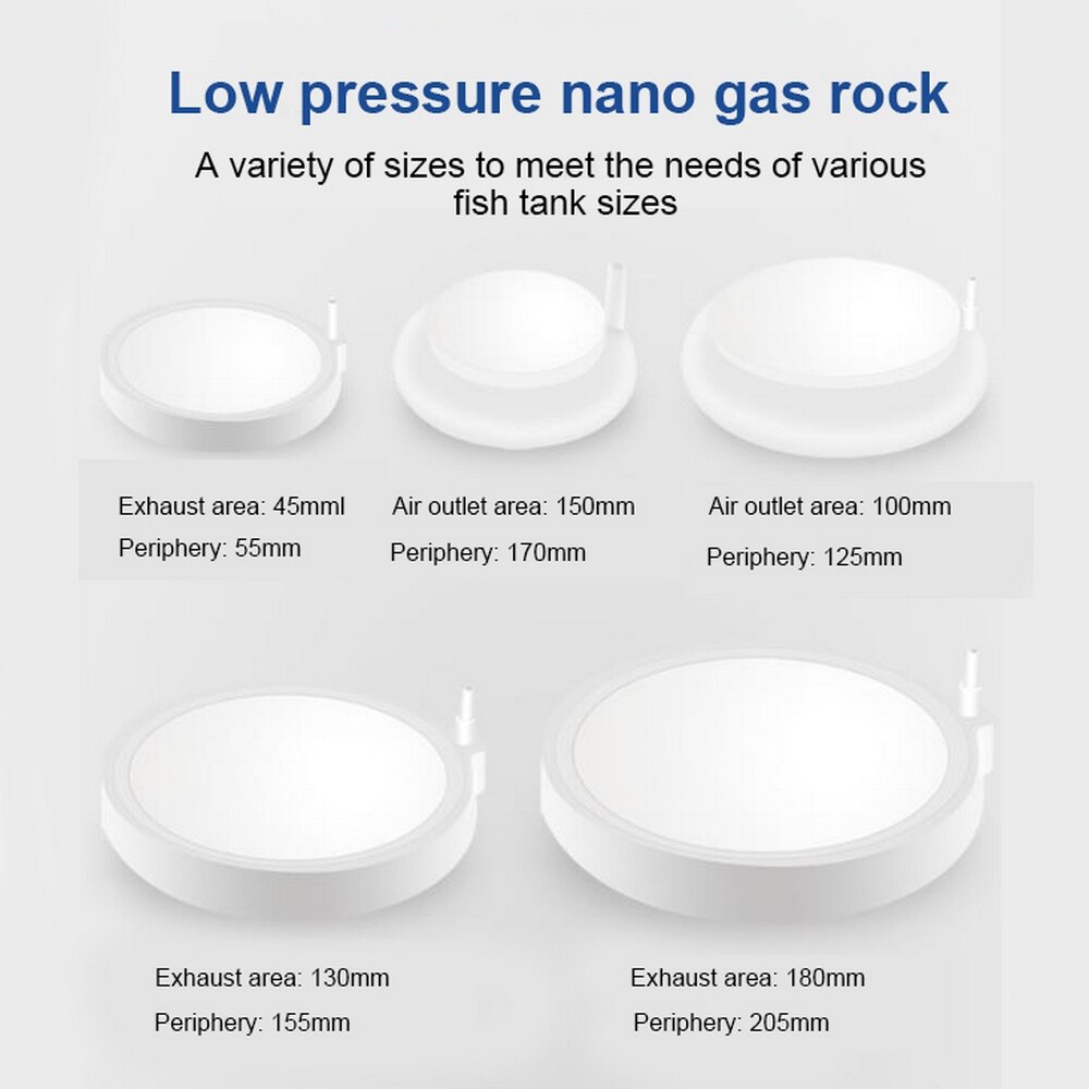 20cm Nano Fish Tank Air Bubble Stone Aquarium Aerator Pond Pump Air Stone Bubble Disk Aquarium Air Pump Hydroponic Oxygen Plate