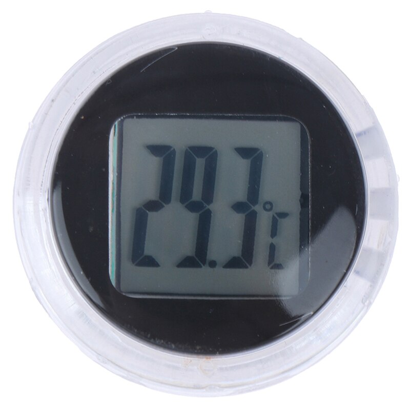 1pc mini vandtæt motorcykel digitalt termometer vandtæt ur bil interiør ure instrumenter motorcykel tilbehør: Sort
