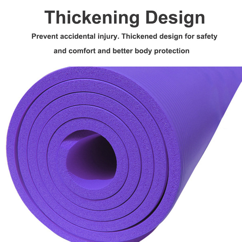 TPE Yoga Mat - 183x61cm - 10mm Thick - Non-Slip Exercise Pilates Mat