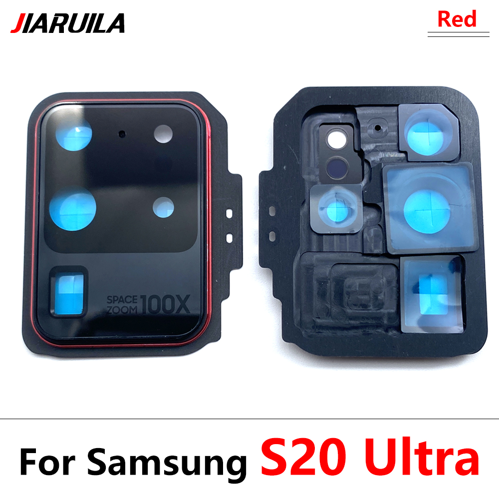 Neue Für Samsung S20 Ultra S20 Fe S20 Plus S20 Reparatur Ersetzen Zurück Kamera Glas Objektiv Abdeckung mit Rahmen Halfter Ersatz Teil