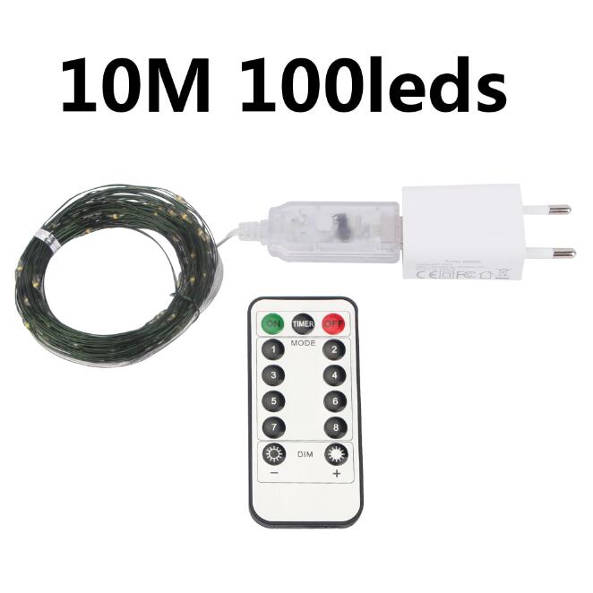 10m-120m LED String Lights Fairy Christmas Garland Outdoor Decor Lamp With Remote For Tree Street Bedroom Wedding Party: 10M 100LEDs / White