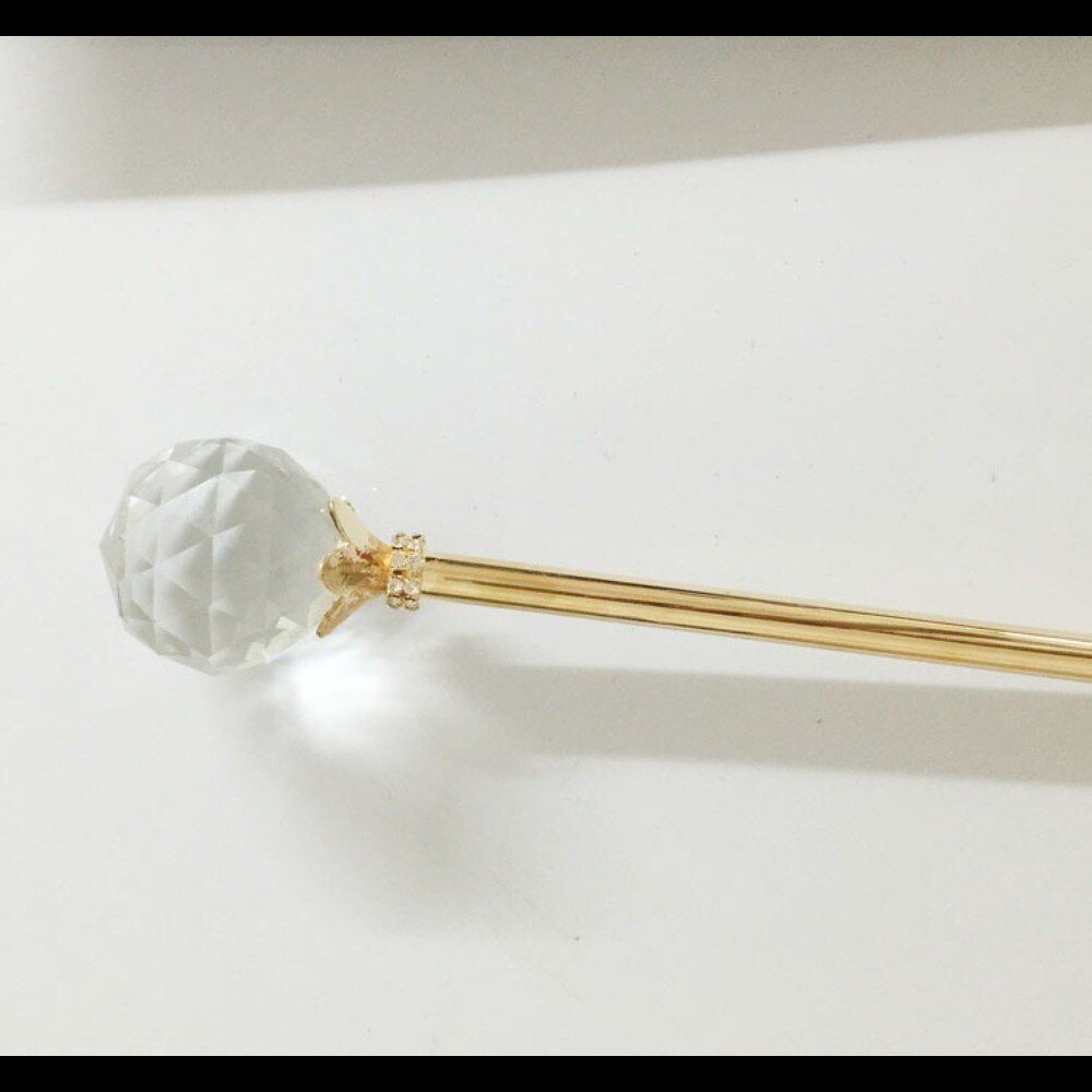 Cosplay Beauty Pageant Props Crystal Ball Scepter Magic Fee Stok Wandelstok Bruiloft Props Prinses Scepter: Goud