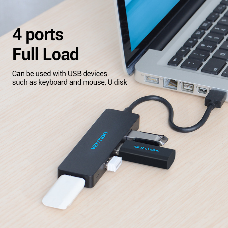Vention 4- port usb hub 3.0 2.0 ultra slim data hub typ-c hub för macbook, mac pro/mini, imac, surface pro, xps, notebook pc, usbc hub