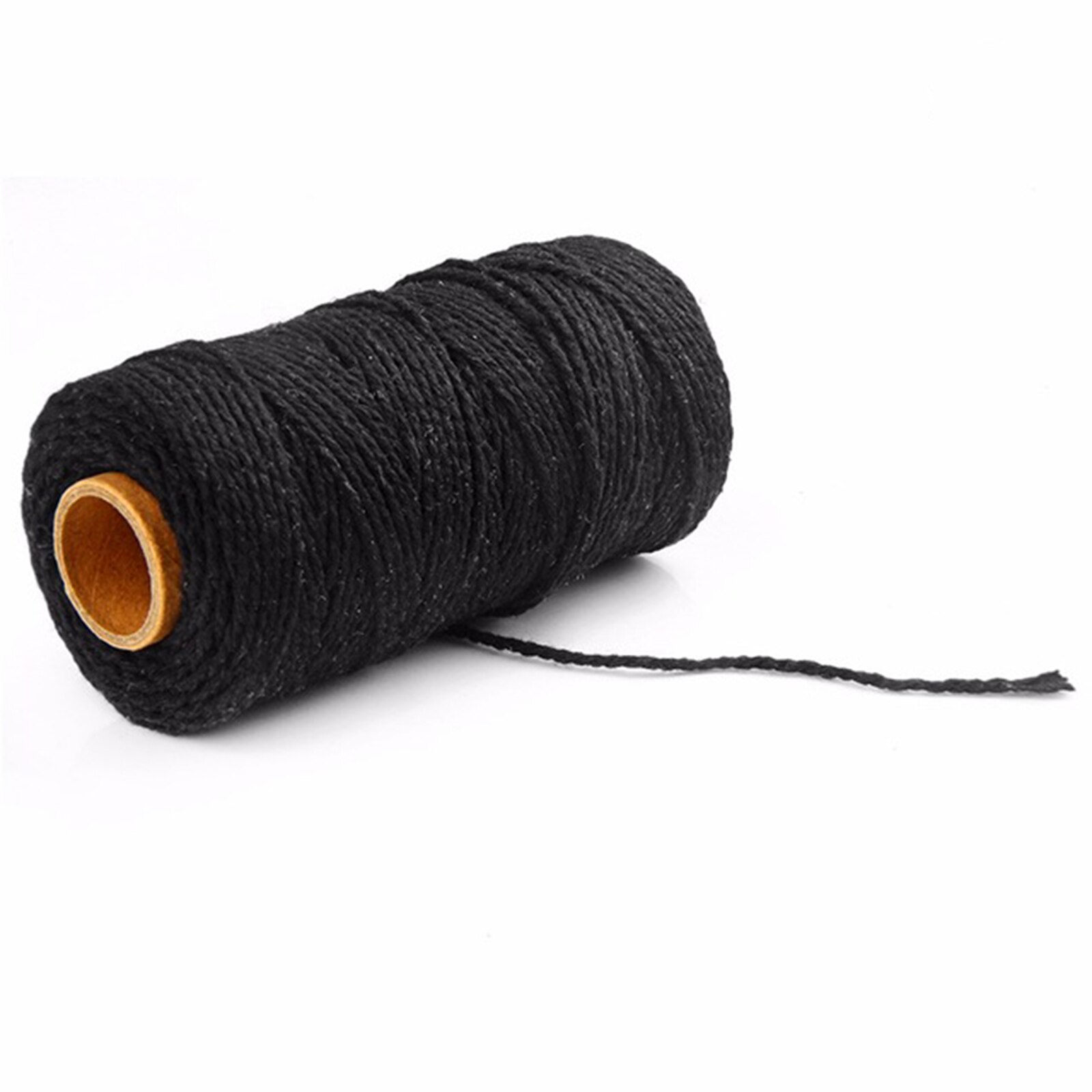 Touw Twisted Cord Kleurrijke Koord Katoenen Draad Diy Party Bruiloft Decoratie Handgemaakte Craft Home Textiel 100M Macrame Koord: Black