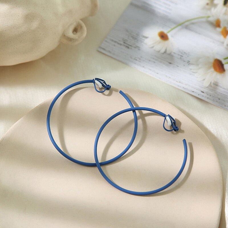 Verweven Twist Cirkel Geometrische Ronde Hoop Clip Op Oorbellen Voor Vrouwen Accessoires Retro Geen Doorstoken Oorbellen Sieraden