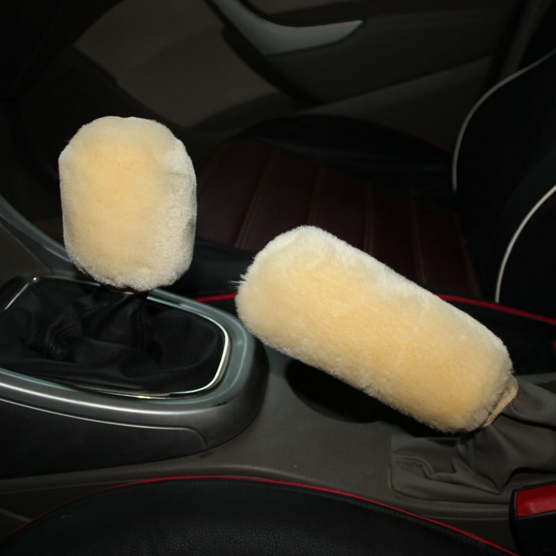 Soft Fur Car Gear Shift Collars Gear Knob Cover Universal Gear Shift Boot and Handbrake Grip Handbrake Cover For Honda Civic