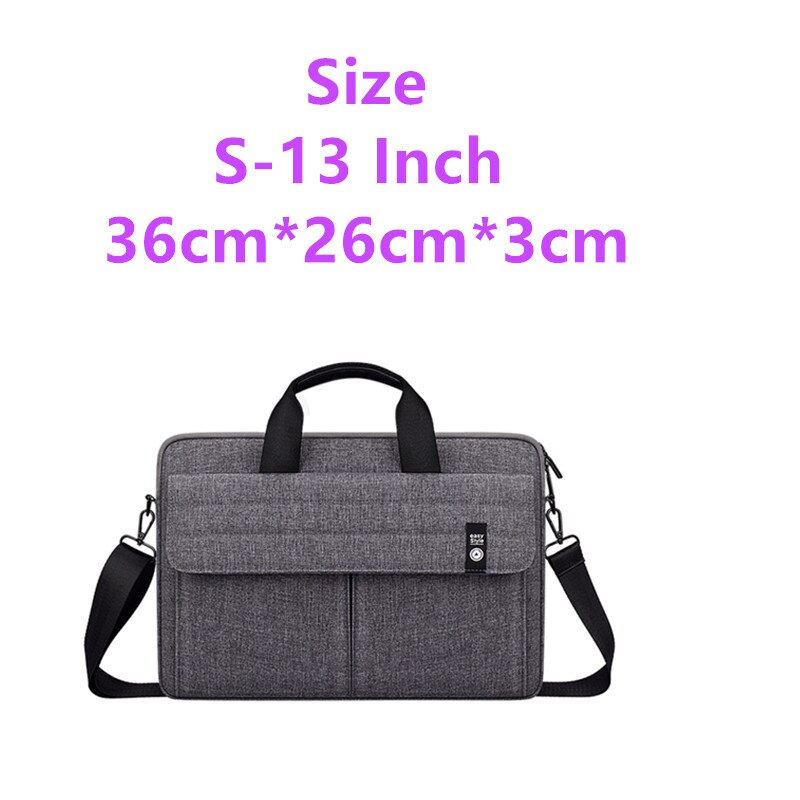 Frauen Männer Laptop Tasche Notizbuch-tasche Aktentasche für 13 15 15,6 Zoll Computer Multifunktions Handtaschen Schulter Tasche Totes: S-13 Zoll-dunkel grau