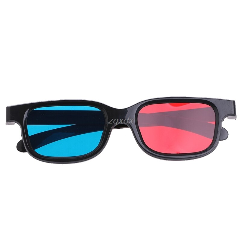 Universal Black Frame Red Blue Cyan Anaglyph 3D Glasses 0.2mm For Movie Game DVD Whosale