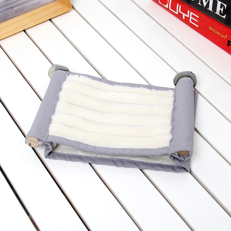 Accesorios para hámster, hamaca, casa de conejillo de indias, jaulas y escaleras, juguetes para ratas, Dumbo, suministros para mascotas pequeñas, bonitos y cálidos de invierno: White Grey / L