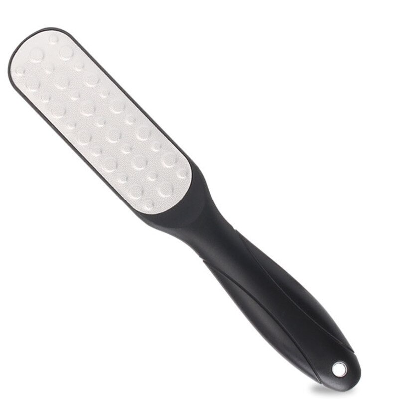 Gelatina de doble cara de acero inoxidable para pedicura, spa, hogar, viaje, molinillo de piedra, portátil, elimina callos, piel muerta, frota los pies