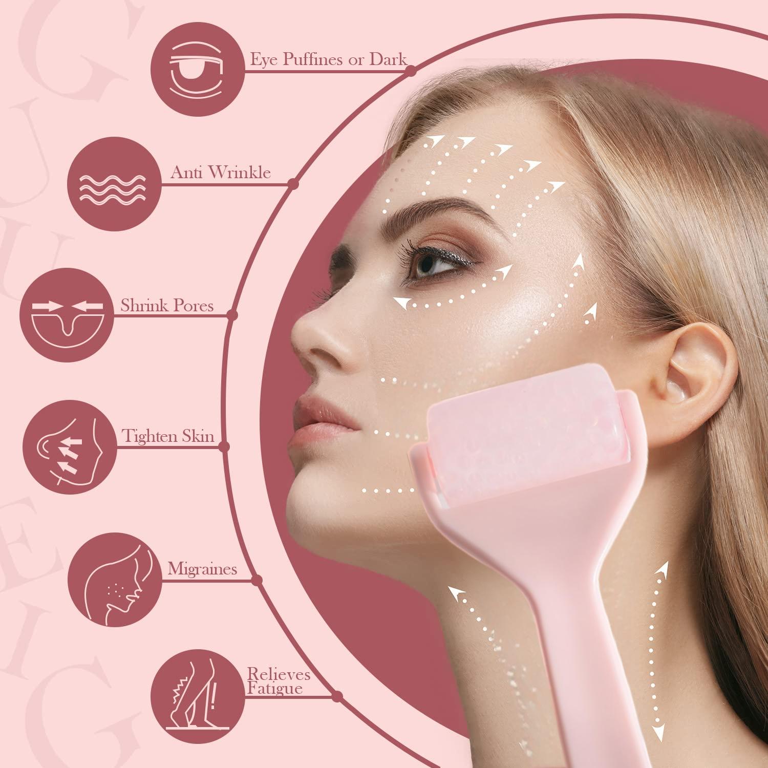 Rouleau de glace pour améliorer la peau, raffermissant, peau lisse, Anti-rides, sacs pour les yeux, refroidissement réutilisable, rouleau de glace pour le visage, pour usage domestique