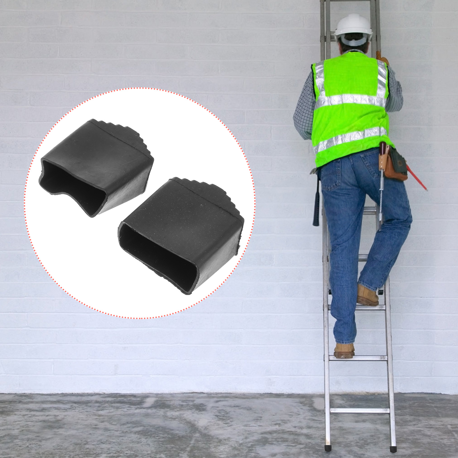 2 pçs anti deslizamento escada pés de borracha cobre móveis pernas almofada protetora almofadas antiderrapantes escadas piso peças móveis cor preta