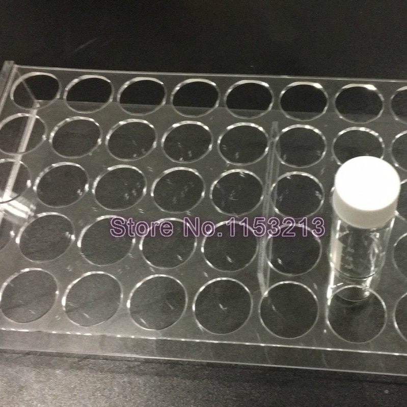 1.5ml/2ml Plexiglass Chromatography vial stand for place 50 vials analytical bottle, holder for sample bottle Aperture 12mm