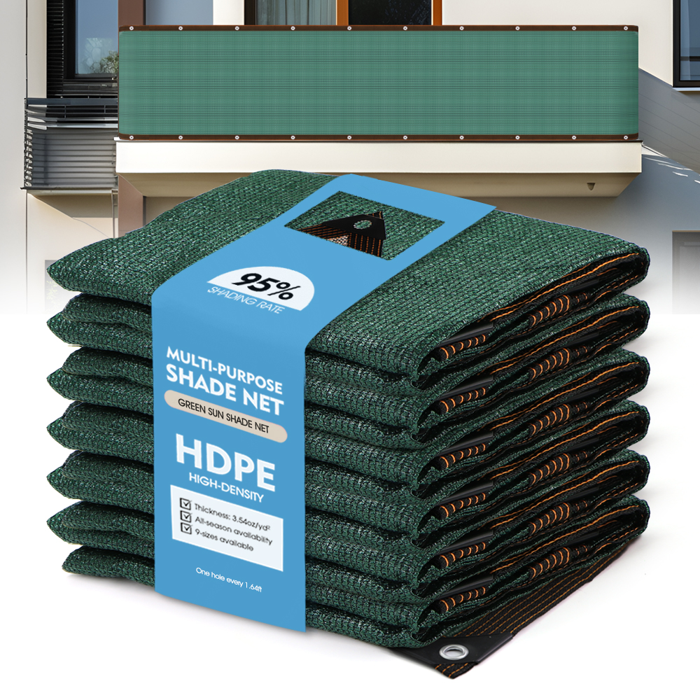 95% Anti-UV HDPE Dark Green Garden Shade Cloth Shade Fabric Cloth for Privacy Netting Sun Shading Sail Fence Sails Balcony Fence