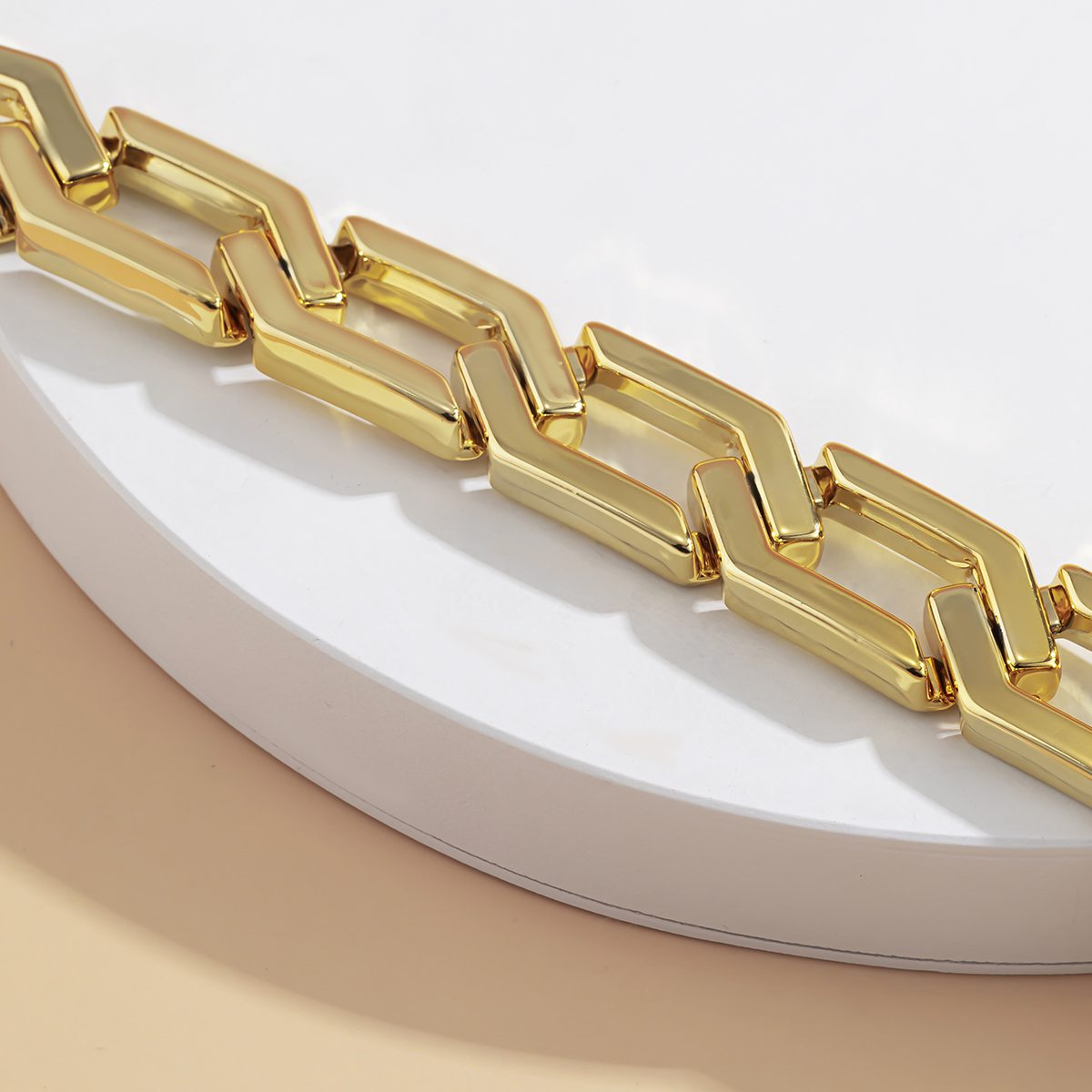 IngeSight.Z collana girocollo a catena in plastica geometrica irregolare retrò collana in clavicola corta colore oro grosso per gioielli da donna