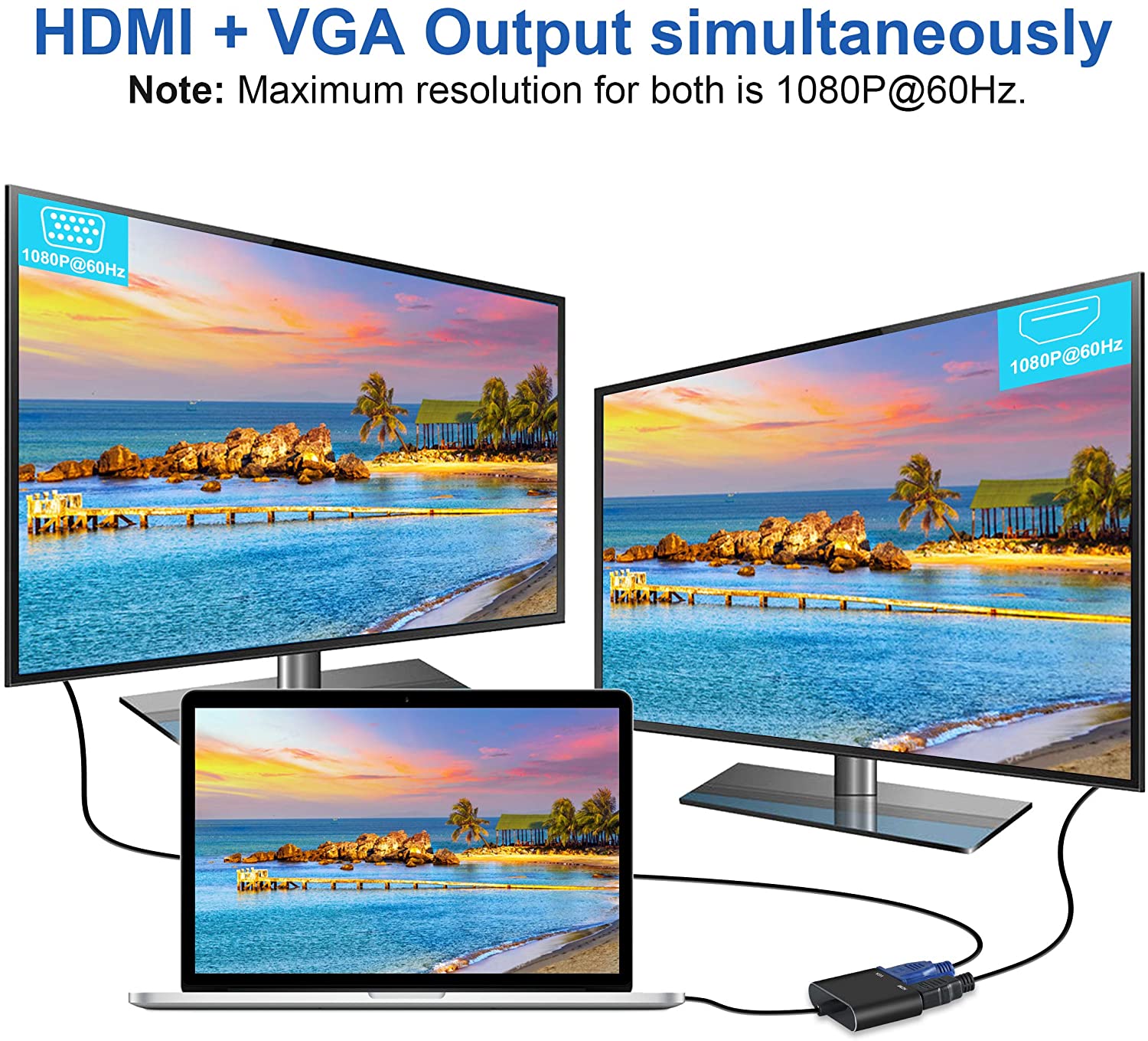 USB 3.0 To Hdmi VGA Adapter Support Max Resolution 1080p for Windows 7/8/8.1/10 Desktop Laptop PC Monitor