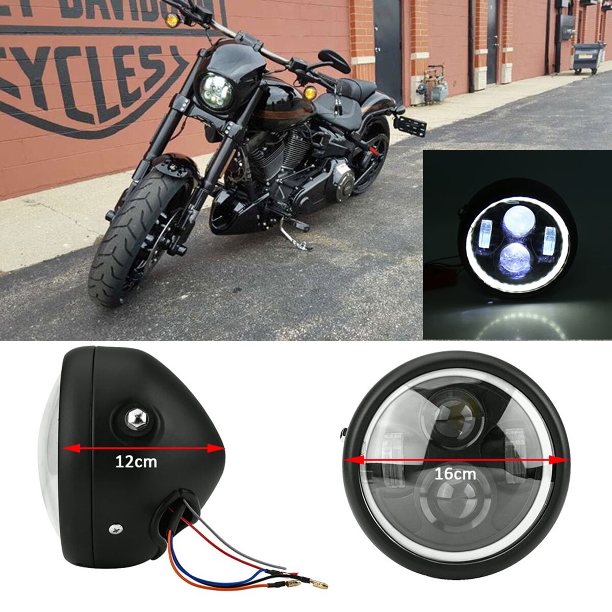 Led Koplamp 16Cm Led Koplamp Motorfiets Koplamp Led Koplampen Koplamp 12V 16*16*12Cm