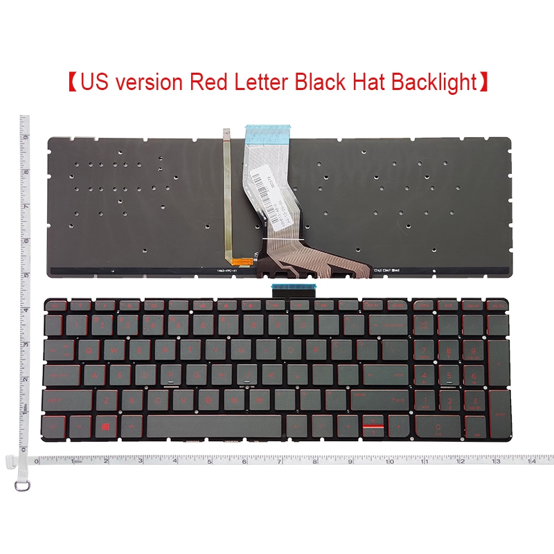 English US Backlight Laptop Keyboard For HP Pavilion 15-BC 17-W M6-W TPN-Q159 TPN-C122 TPN-Q172 15-AB295TX 15-AB297TX 15-AU: Red Backlight