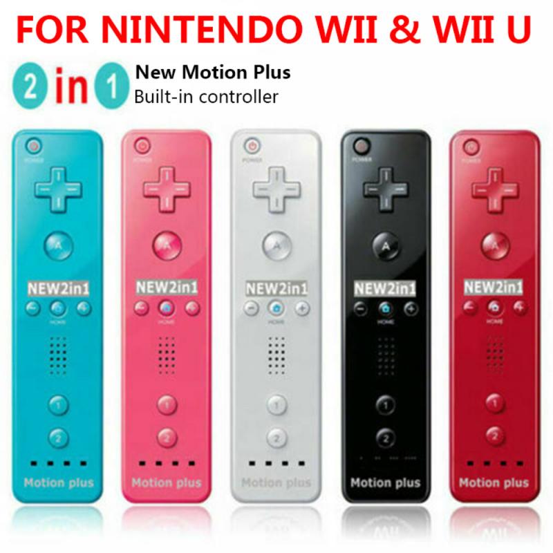 2 In1 remoto inalámbrico Gamepad construido-en movimiento Plus para Wii /wii U para Nin tienden Wii U remoto Joystick de control Joypad