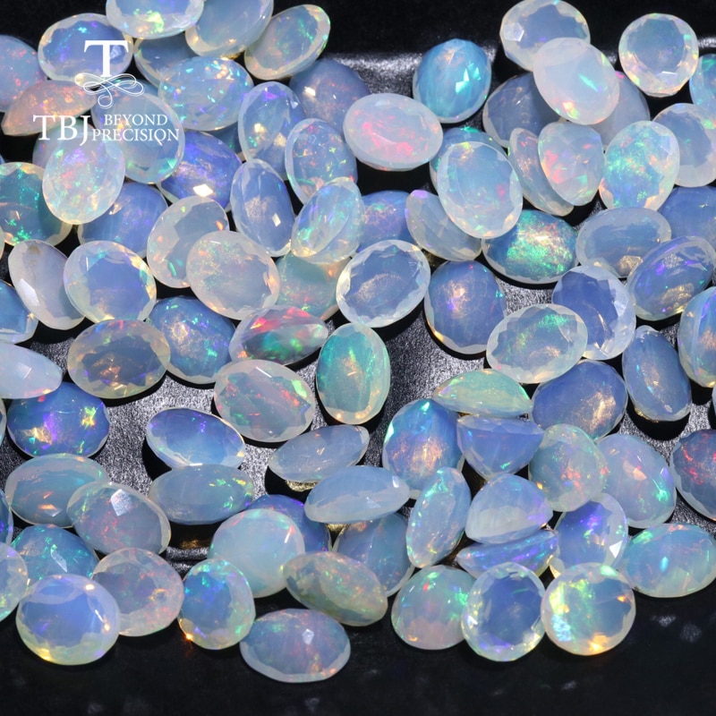 Natuurlijke Ethiopische Kleurrijke Cut Opal Oval 8*10 Mm Top Natuurlijke Precious Losse Edelstenen Diy Sieraden