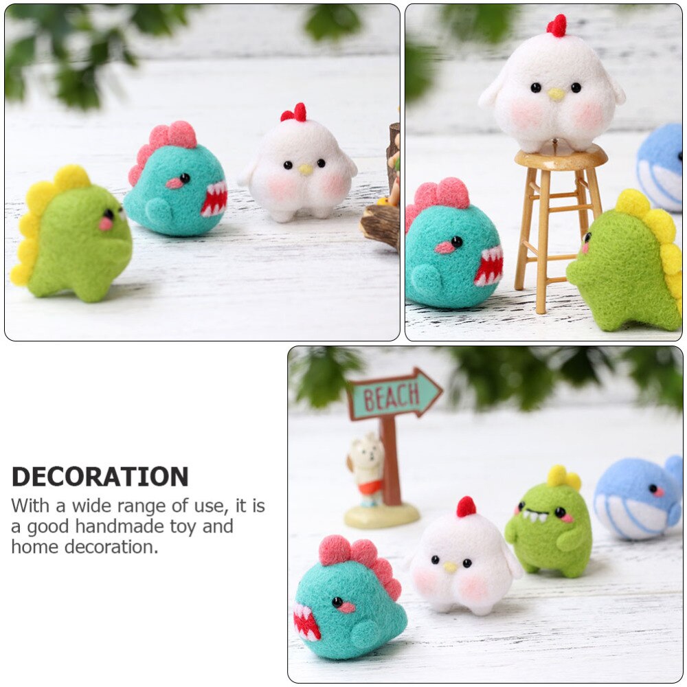 4 Set Beginners Naaldvilten Kit Schattige Wol Vilten Starter Diy Dier Kit
