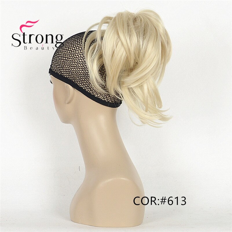 12 Inch Adjustable Messy Style Ponytail Hair Extension Synthetic Hair-Piece with Jaw Claw COLOUR CHOICES: 613 Light Blonde