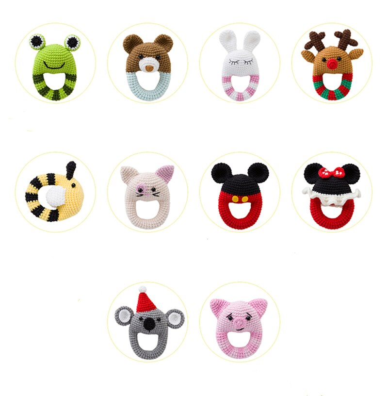 1pc Baby Teether bezpieczne drewniane zabawki mobilne wózek szopka pierścień DIY szydełka grzechotka bransoletka gryzak zestaw produkt dla dzieci nie finishe