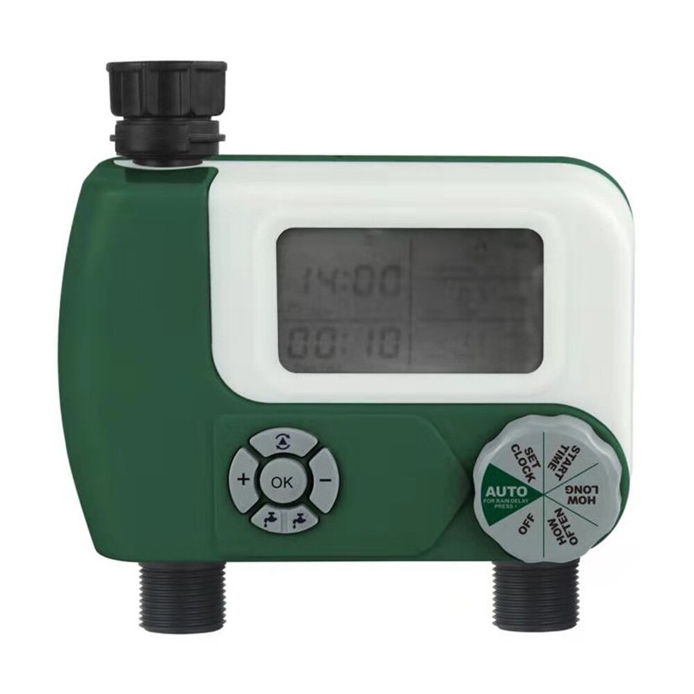 Irrigation Controller Dual Interface Outdoor Automatic Garden Water Timer LCD Display ABS Tool Battery Powered Home Intelligent