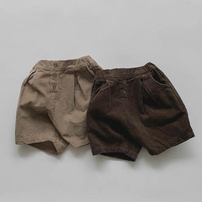 0-24m efterår baby drenge piger corduroy shorts vinter varm løs elastisk bukser shorts ensfarvet midt i taljen vild