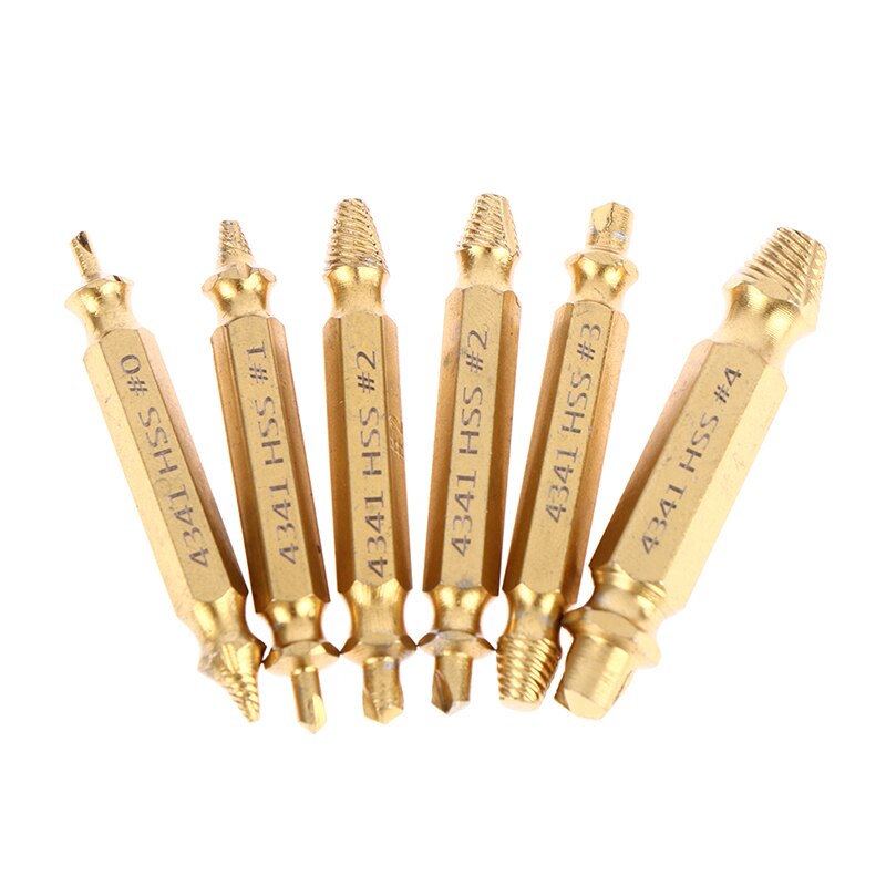 6pcs Damaged Screw Extractor Speed Out Drill Bits Removal Tool Broken Bolt Remover Deburrer