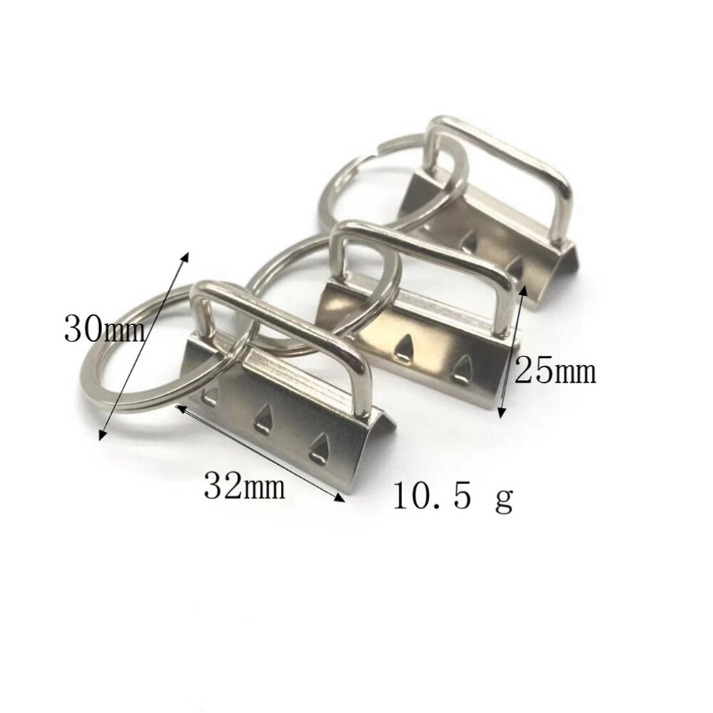 25Pcs 32mm DIY Fabric Key Chain Fob Wristlet with Key Ring for Lanyard Luggage Strap Accessories