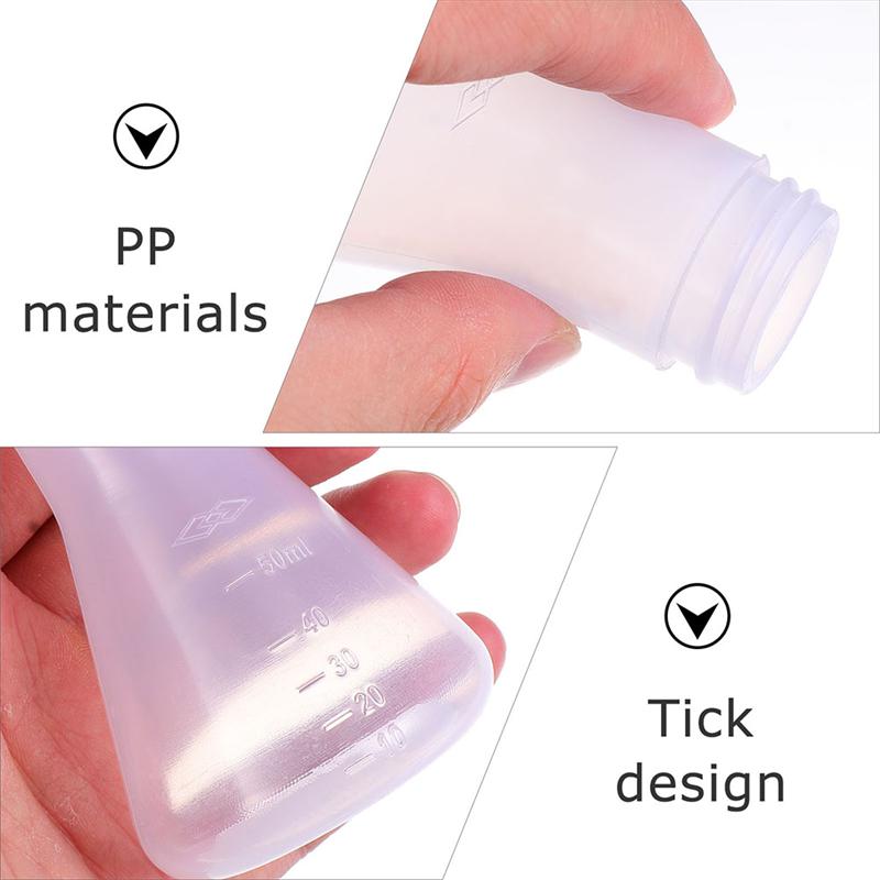 10pcs Durable Practical Portable Erlenmeyer Flask Conical Flask for School Indoor Laboratory