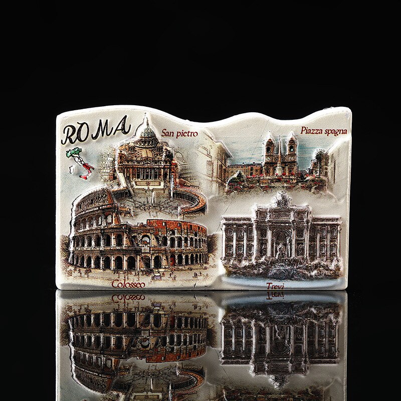Verdens turist 3d harpiks håndværk roma sicilien køleskabsmagneter italien rejse souvenir boligindretning tilbehør ideer: Mdl -1