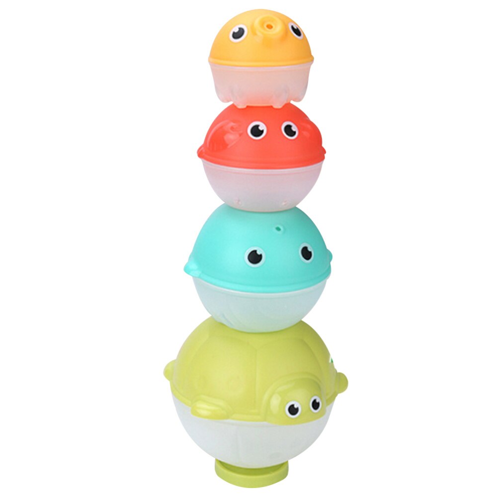 4Pcs Bath Toys Educational Stackable Adorable Portable Bath Stacking Toys Bathtub Toys for Baby: Default Title