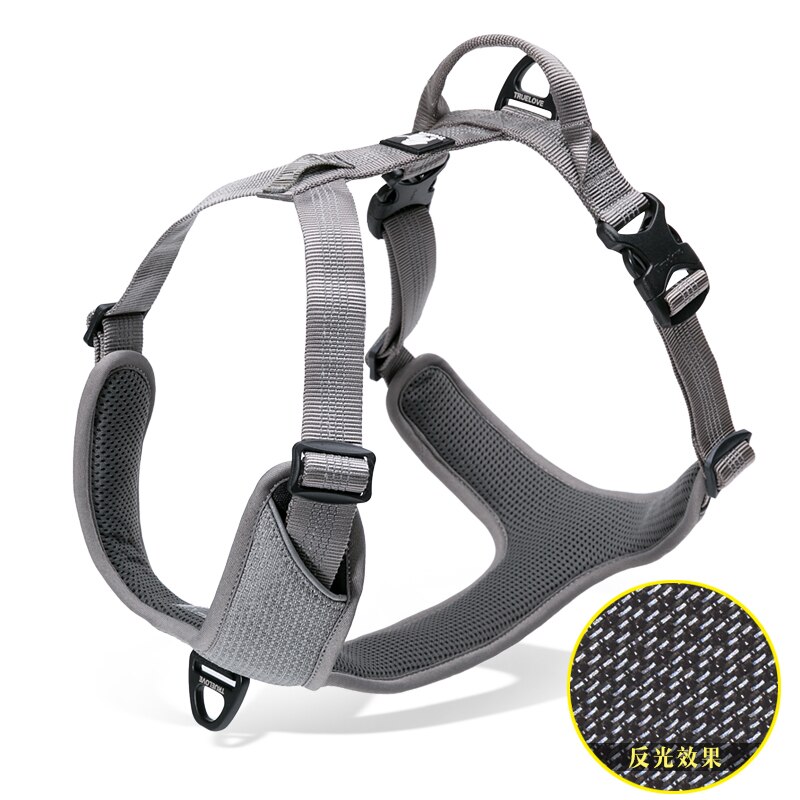 Truelove Hond Harnas Auto Harnas Hond Voor Grote Hond Sport Lifting Verlichting Reflecterende Harnas Voor Honden Pit Bull Terrier dierenwinkel: Gray Dog harness / M chest 56-68cm