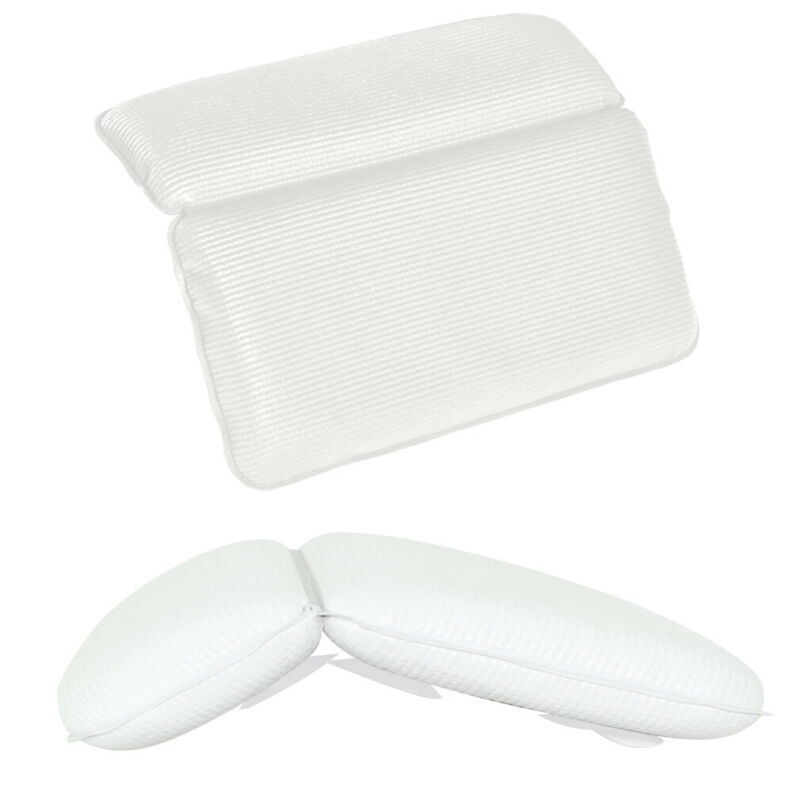 Wit Bad Kussen Thuis Spa Massage Kussen Neck & Back Rest Met Zuignap Pvc Schuim Spons bad Kussen