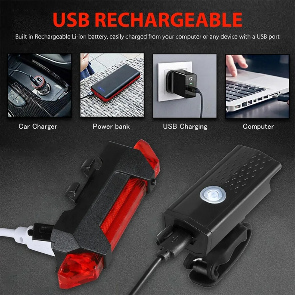 Fahrrad Licht USB LED Wiederaufladbare einstellen MTB Rennrad Vorne Hinten Scheinwerfer Lampe Taschenlampe Radfahren Licht Radfahren Zubehör