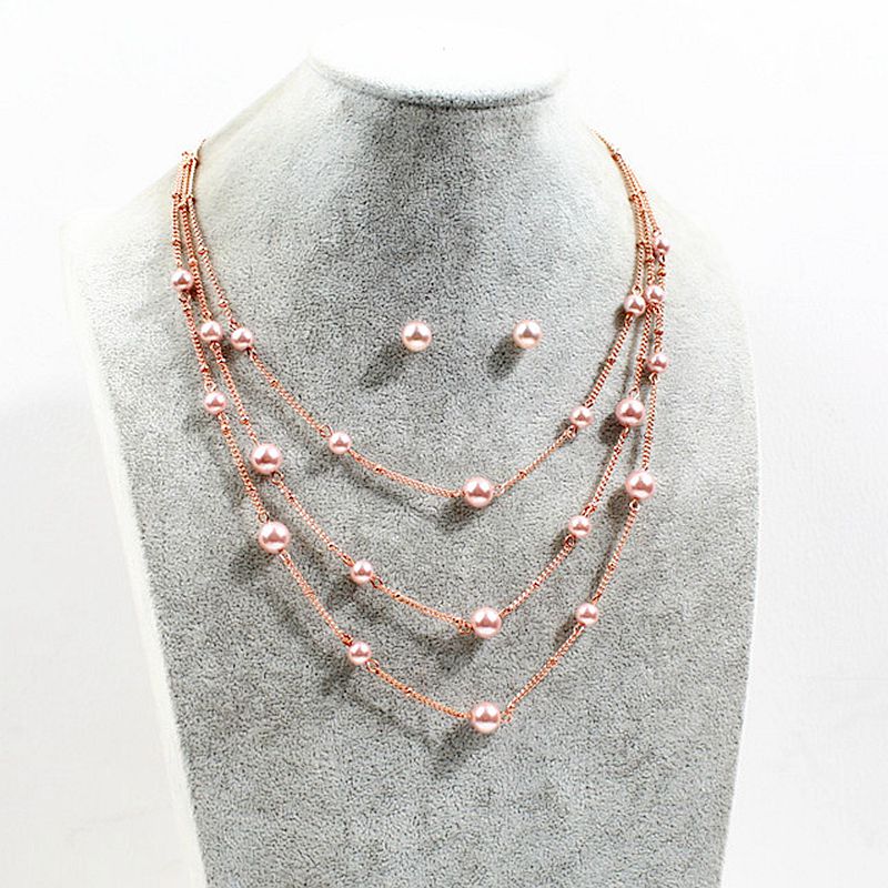 Mode Multi-Layer Ketting Rose Gold Veelzijdige Trend Temperament Vrouwen Accessoires Xl0518