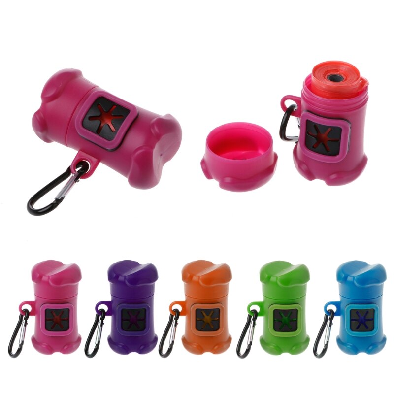 Pet Dog Bone Shape Waste Poo Garbage Dispenser Box Clean Up Bags Holder Carrier B0KB