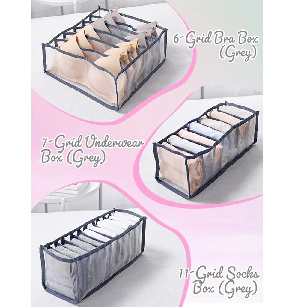Bra Storage Boxes Underwear Clothes Organizer Drawer Nylon Divider Closet Organizer For Folding Ties Socks Shorts Organizer#ab