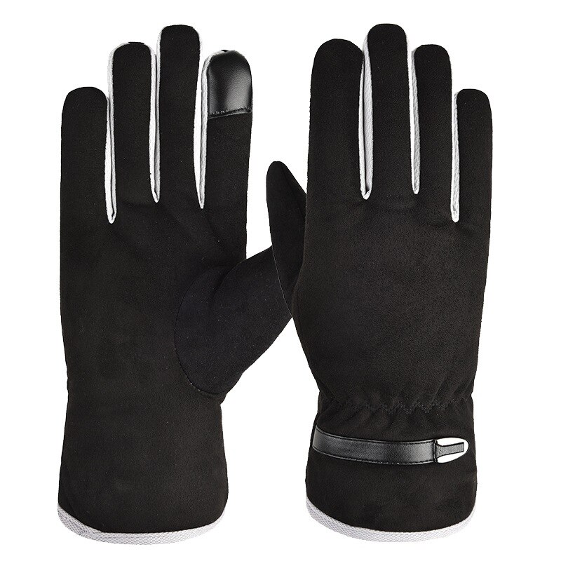 Guantes de pesca cálidos para hombre, manoplas de invierno a prueba de viento con pantalla táctil, antideslizantes de dedo completo y forro polar grueso, para ciclismo y pesca al aire libre: JP201heiwu