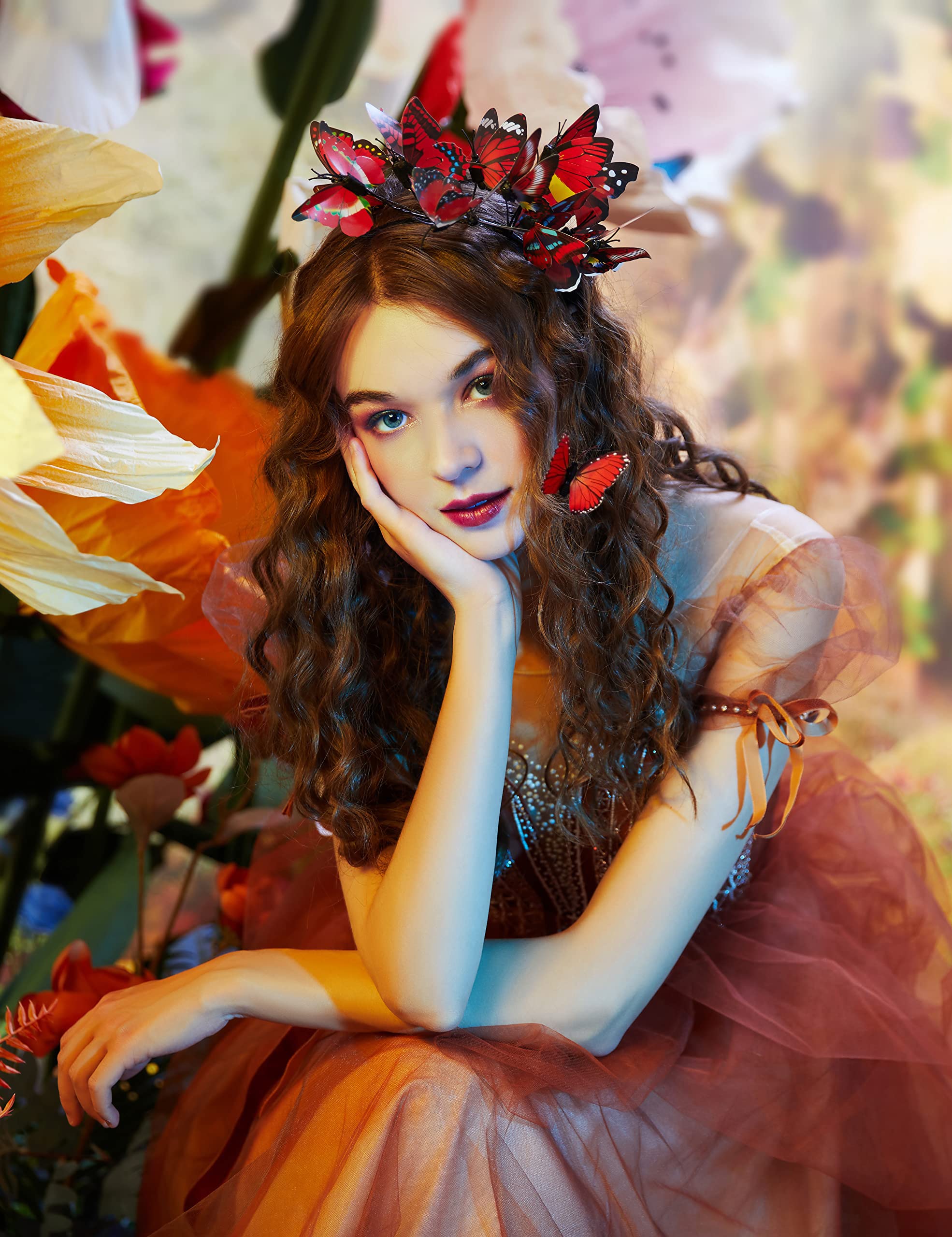 Hårbånd hovedbeklædning hovedpynt hårpynt bryllup hovedbeklædning brud dame bryllup sommerfugl pandebånd hårtilbehør