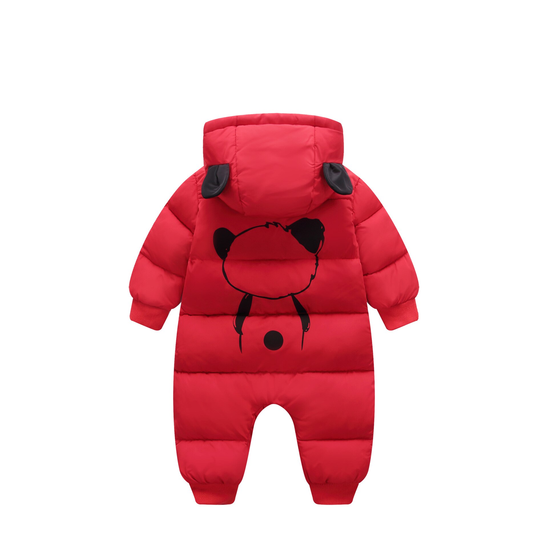 Baumwolle kleidung herbst/winter infant mädchen cartoon panda mäntel kinder baby jungen verdicken erwärmung jacke overalls: red / 18m