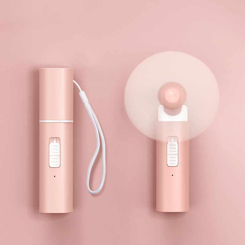 USB Trefoil Folding Fan Mini Electric Portable Fan Small Home Appliance Desktop Fan: pink