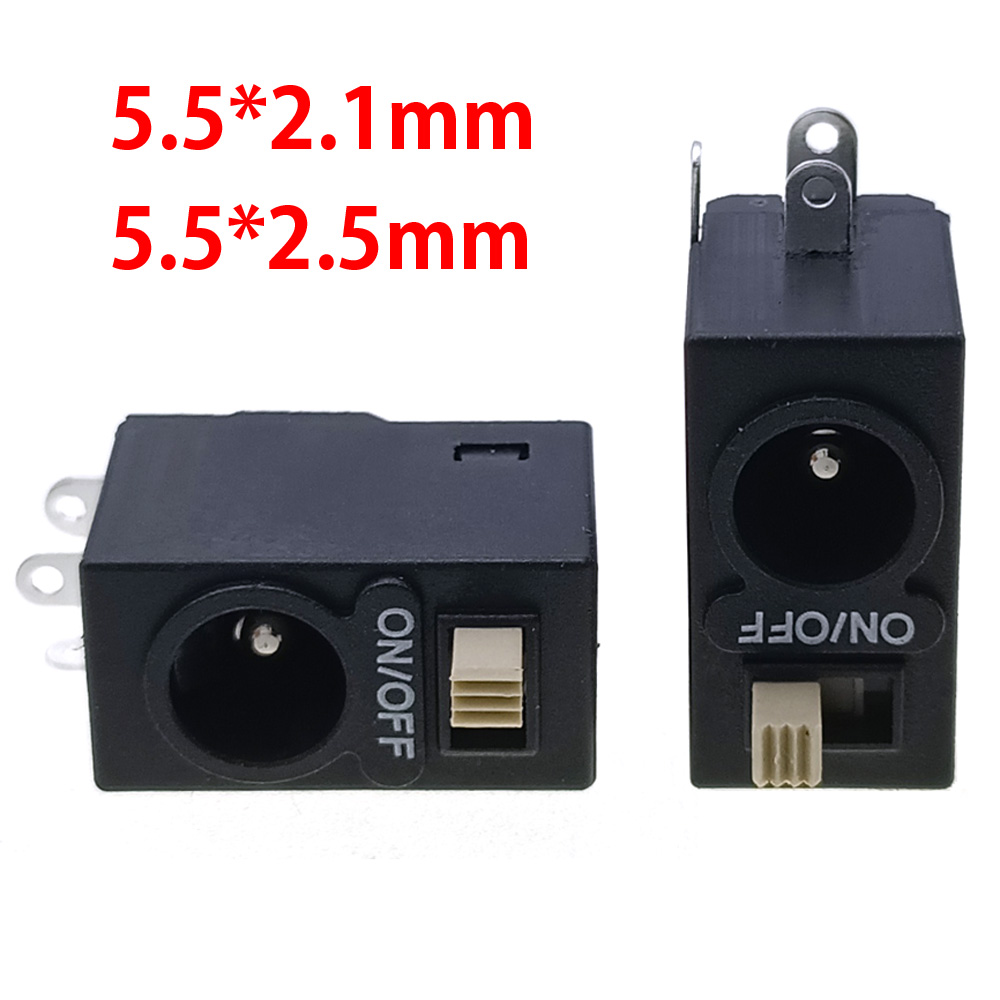 5.5*2.1mm 5.5*2.5mm DC Power Jack Socket 3A 12V DC Connectors Supply Socket Manual electric tool charging interface with NO/OFF