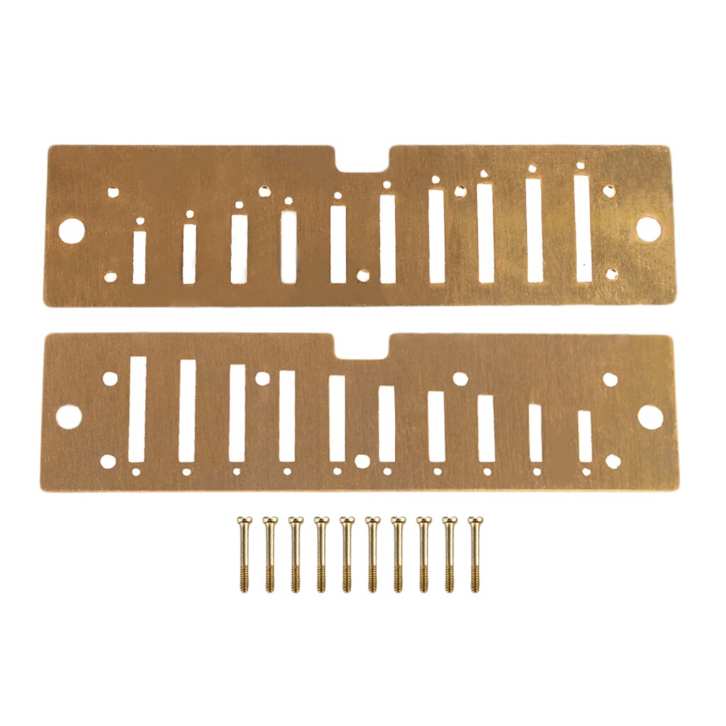 Copper Harmonica Reed Plate with Screws Replacement Woodwind Instrument Parts