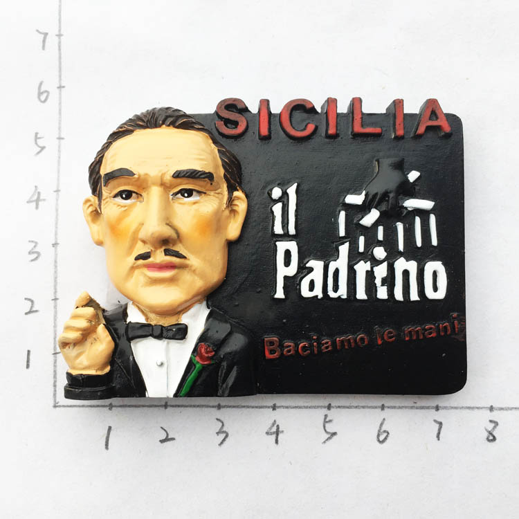 Italia hartsi jääkaappimagneetit matkailu matkamuisto toscana firenze san gimignano siena venezia jääkaappi tarrat kodin sisustus: Sisilia-kummisetä